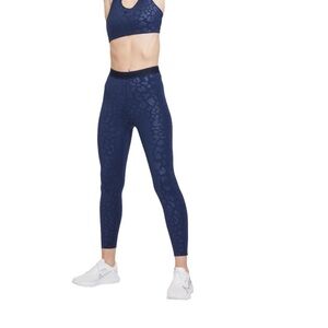 Nike Pro Dri-FIT Women's High-Waisted 7/8 Printed Leggings - FA21 midnight blue